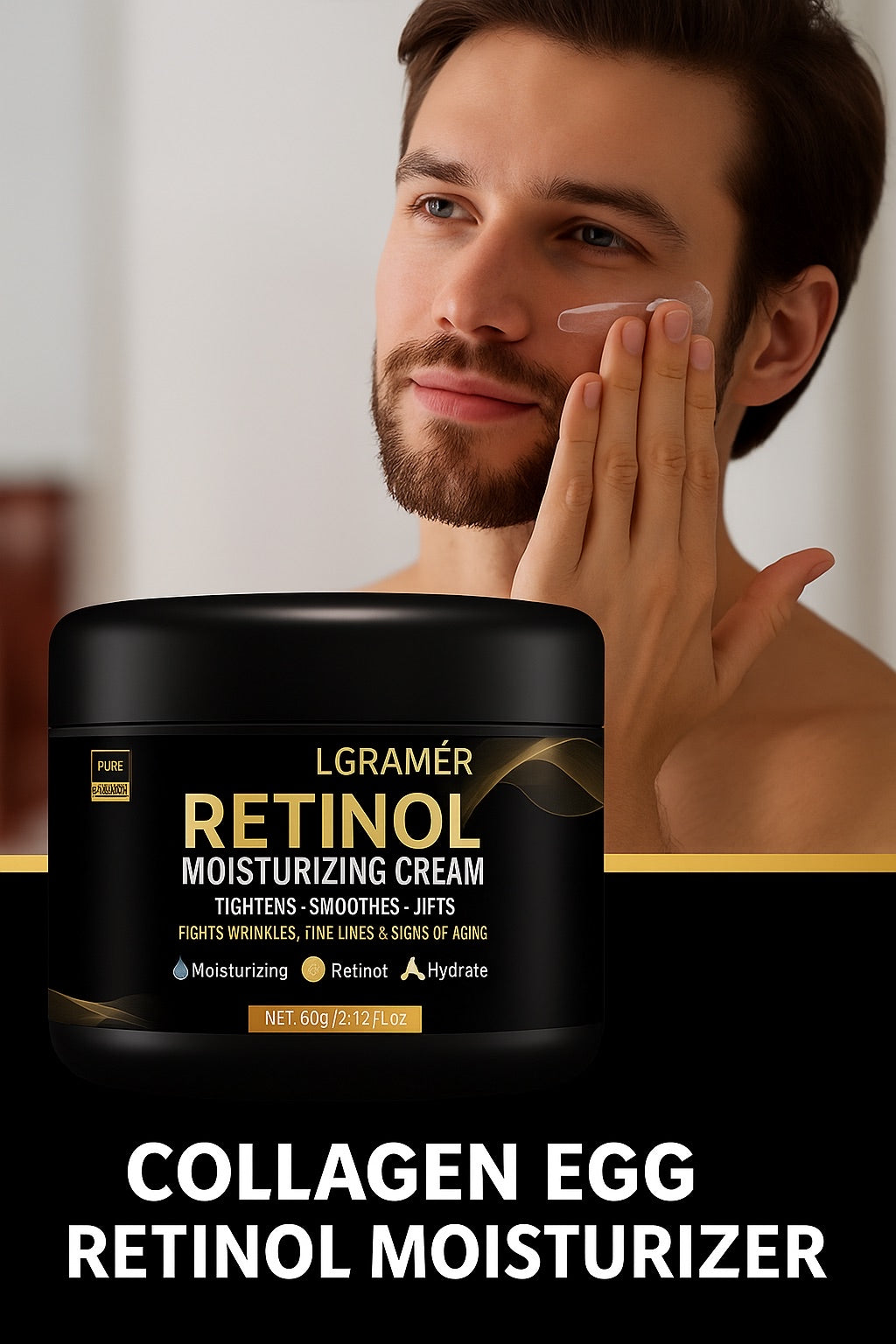 LGRAMER Retinol Men’s Cream – Anti-Aging & Hydration