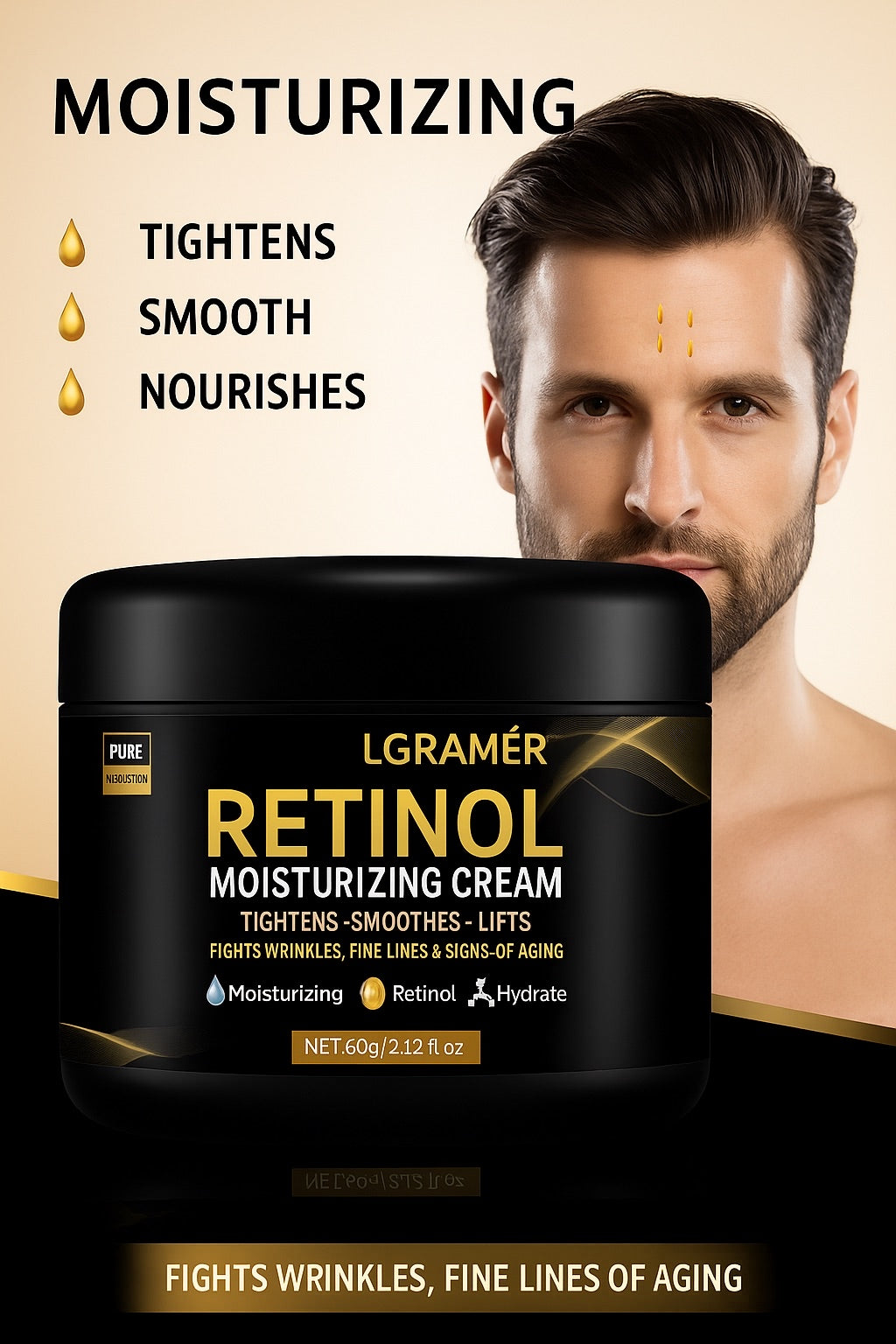 LGRAMER Retinol Men’s Cream – Anti-Aging & Hydration